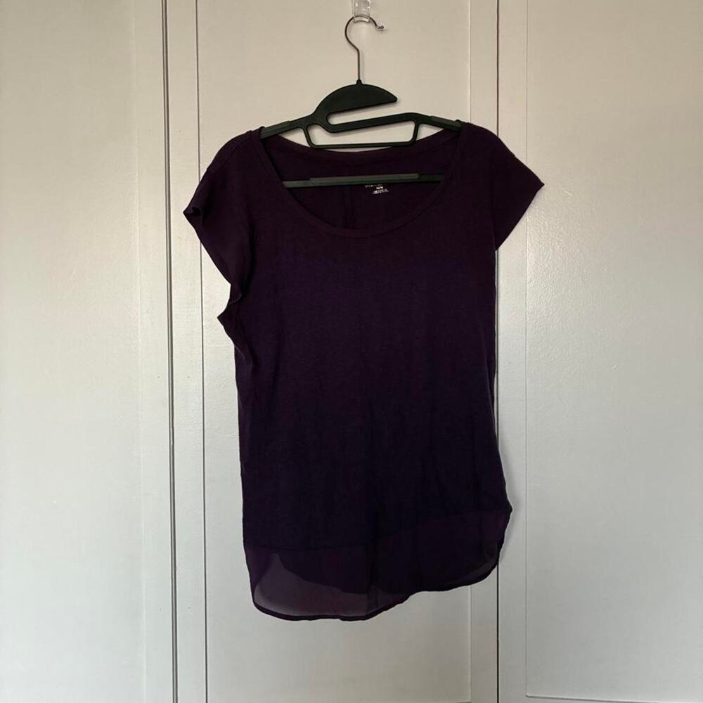 Merona purple blouse with sheer